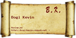 Bogi Kevin névjegykártya