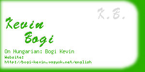 kevin bogi business card